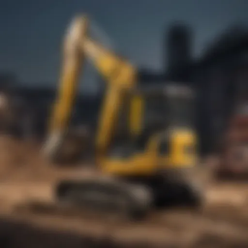 A well-maintained used mini excavator on a construction site