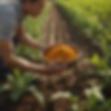 Thriving Agriculture: Uno Turmeric Cultivation Field showcasing healthy crops of Uno turmeric