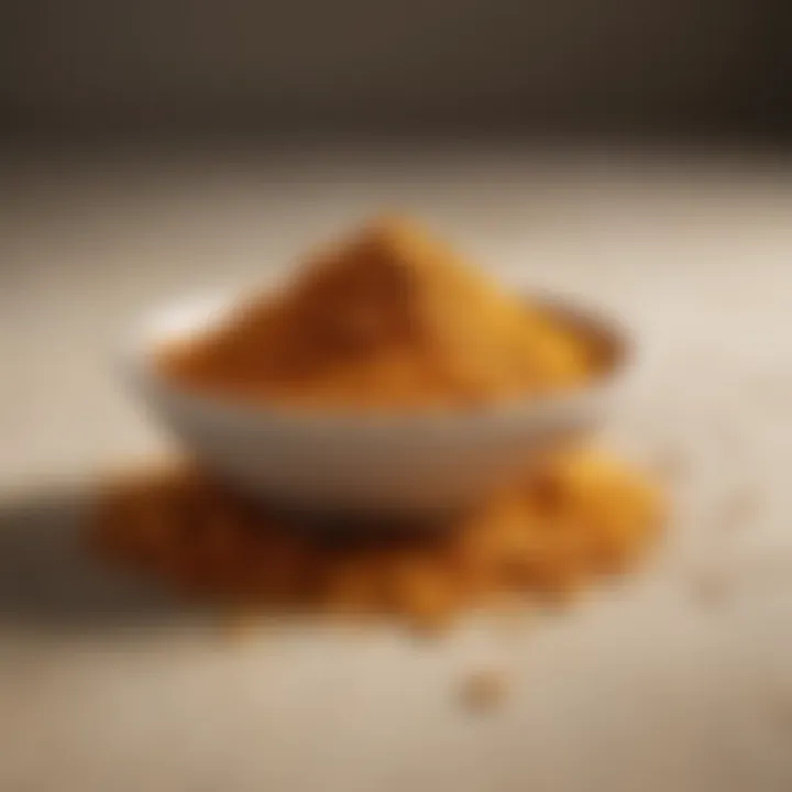 Close-up of Uno turmeric powder in a bowl