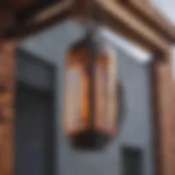 Detailed view of a hanging propane heater installed outdoors