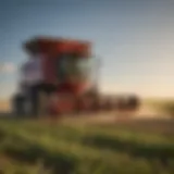 A modern corn chopper in action in a field