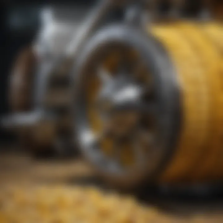 Close-up of corn chopper mechanisms highlighting precision engineering