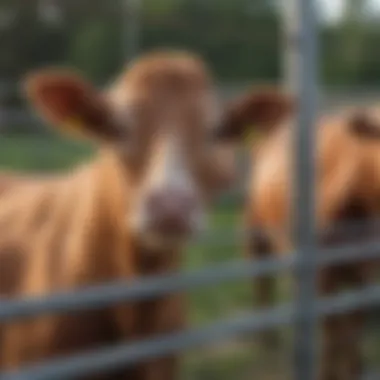 Livestock safely managed within a sturdy sucker rod fence enclosure