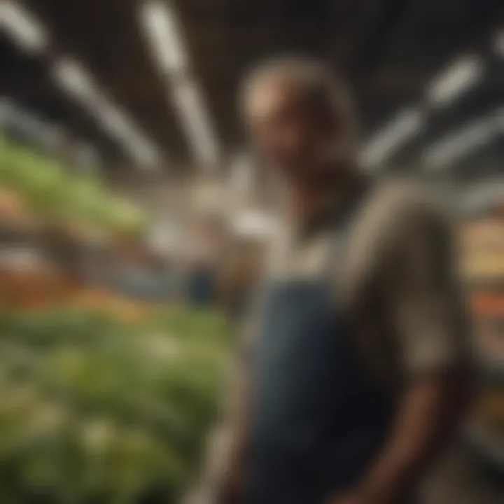 An urban farmer discussing challenges and solutions within the store environment.