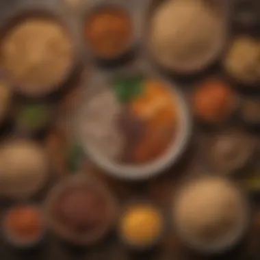 The Essence of West African Staples An array of staple foods common in West African cuisine, highlighting grains and legumes.