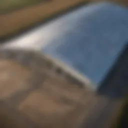 Aerial view of a clear span building showcasing its expansive structure