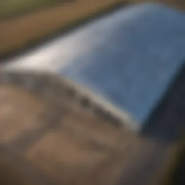 Expansive Structure of a Clear Span Building Aerial view of a clear span building showcasing its expansive structure