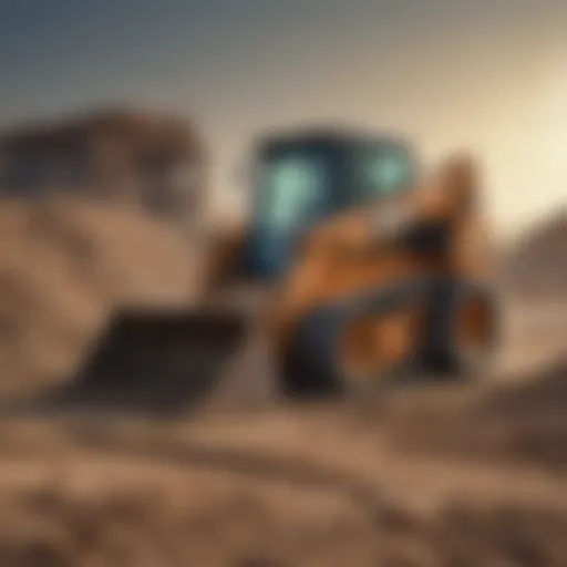 A well-maintained used skid steer in a construction site