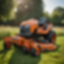 Detailed view of a used Wright mower showcasing its innovative design