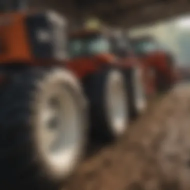 Different types of front buckets displayed side by side for comparison.