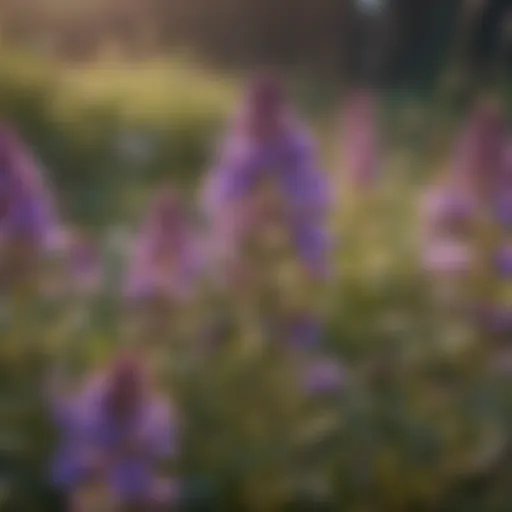 Close-up view of vibrant purple flowers found in common weed species