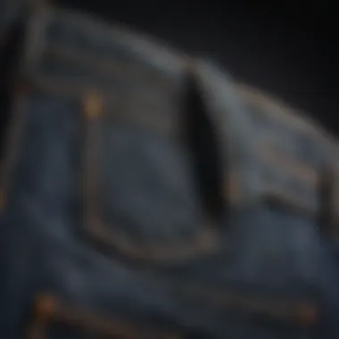 The Unique Texture of Wrangler Washed Jeans A close-up view of Wrangler washed jeans showcasing the fabric texture and color variations.