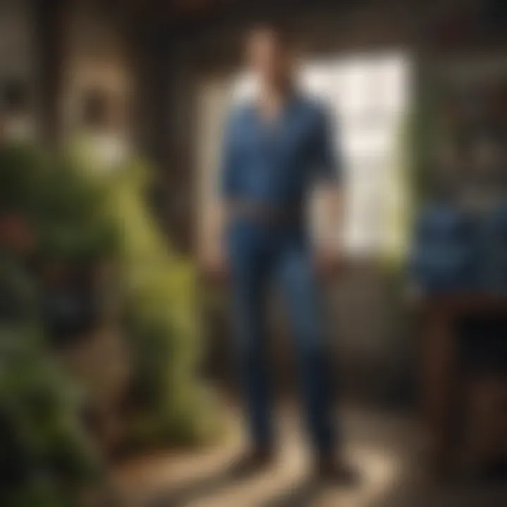 A visual representation of sustainable practices associated with Wrangler washed jeans production.