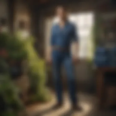 Sustainability in Wrangler Washed Jeans Production A visual representation of sustainable practices associated with Wrangler washed jeans production.