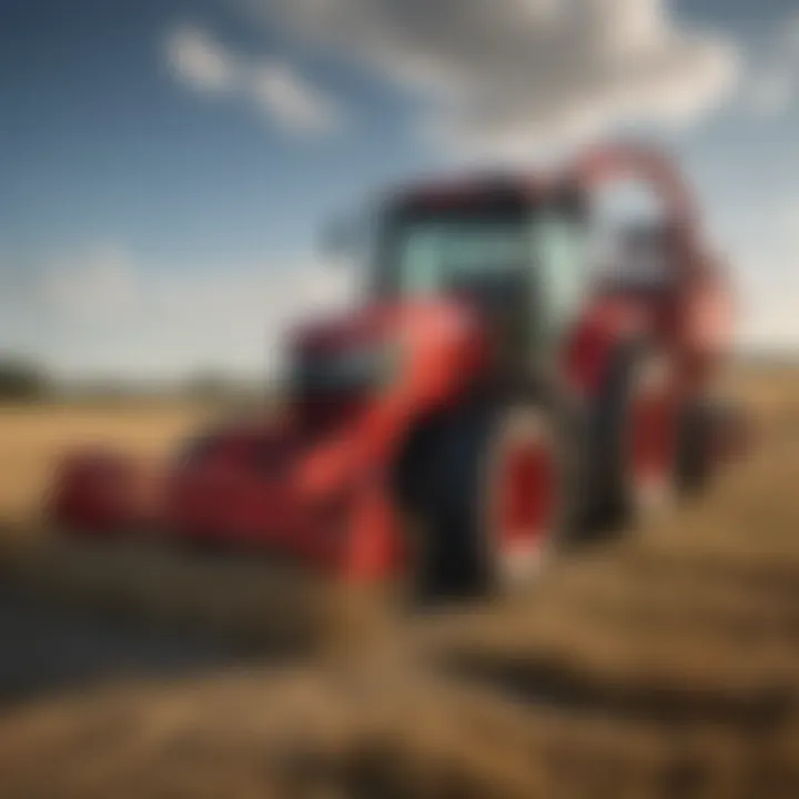 Farm equipment showcasing the Titan bucket hay spear's versatility