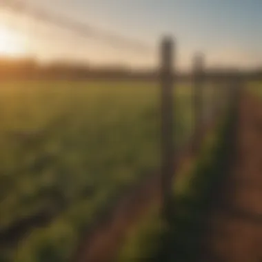 Wire Mesh Fencing in Agricultural Use Farm setting illustrating wire mesh fencing installed around crops