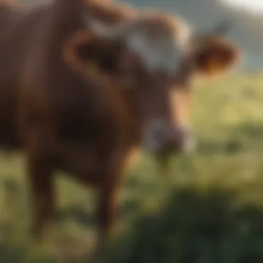 Cattle grazing in a pasture with seaweed supplement.