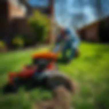 Installation of Fescue Sod Fescue sod installation in a residential yard highlighting equipment and techniques