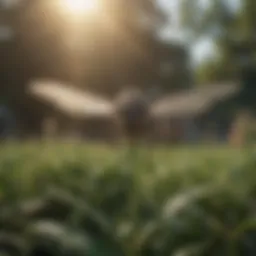 High-tech fly spray system in an agricultural setting