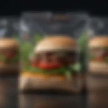 Eco-Friendly Food Packaging Close-up of futuristic food packaging that emphasizes eco-friendliness