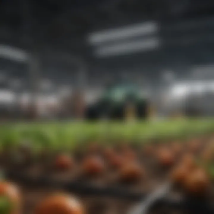 High-tech agricultural setup illustrating advancements in food technology