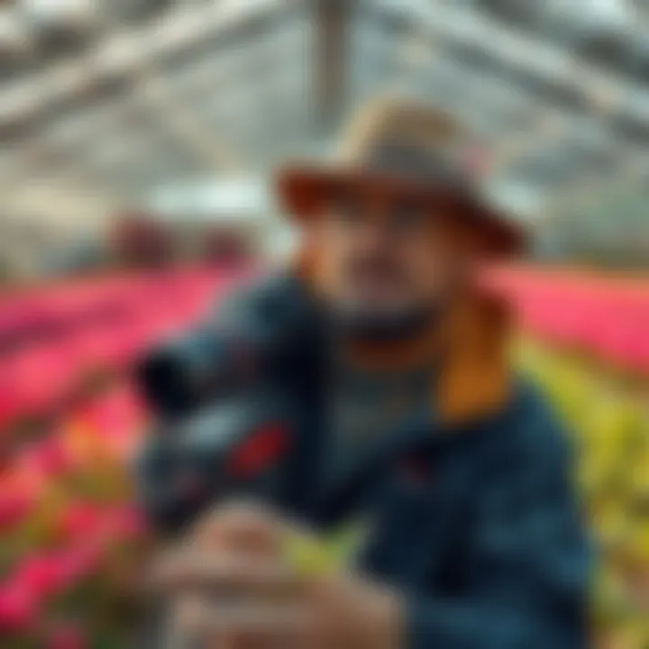 Innovative farming techniques in a modern agricultural setting