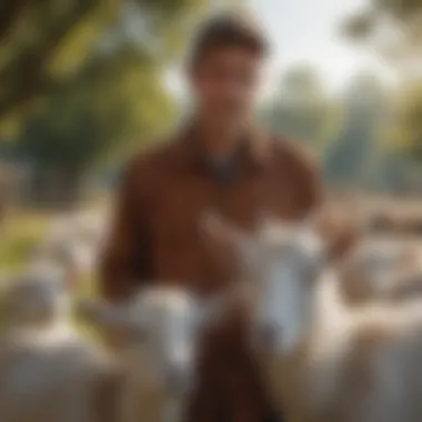 Thriving Goat Farm A thriving goat farm with healthy goats in a pastoral setting