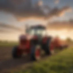 Historical Goodrich used tractor in a field