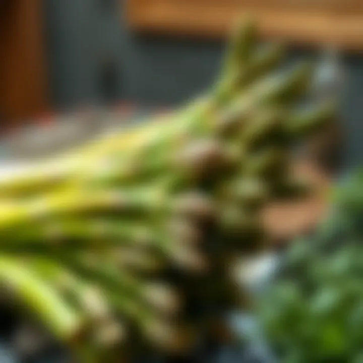 Nutritional benefits of asparagus displayed artistically