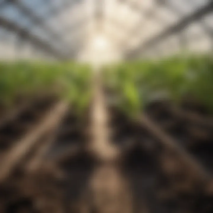 Vanilla bean seedlings in a greenhouse