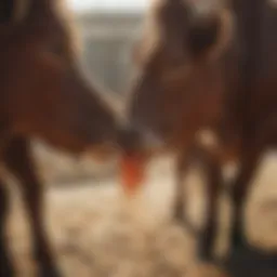 Close-up of cattle receiving vaccination