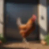 Innovative coop door design promoting chicken welfare
