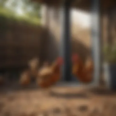 Chickens Enjoying Outdoor Access Chickens enjoying outdoor access through a smart door