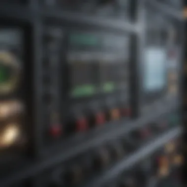 Close-up of hatchery machine control panel