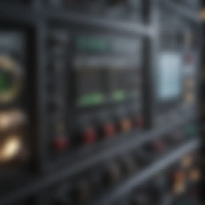 Close-up of hatchery machine control panel