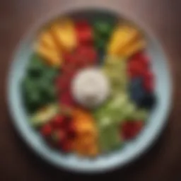 A vibrant plate filled with colorful fruits and vegetables, symbolizing nutrition and health.