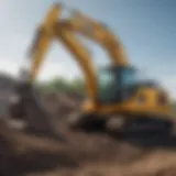 Excavator at auction site