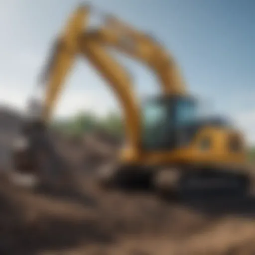 Excavator at auction site