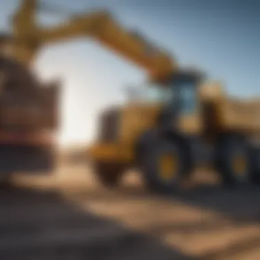 Loading Heavy Equipment for Transportation Heavy equipment being loaded onto truck