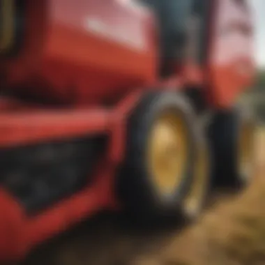 Advanced Technology in Hesston Big Square Baler Close-up of Hesston big square baler showcasing its advanced technology