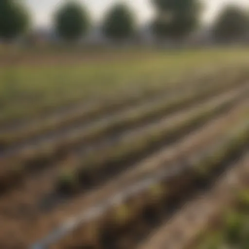 Diagram of a drip irrigation layout showcasing components