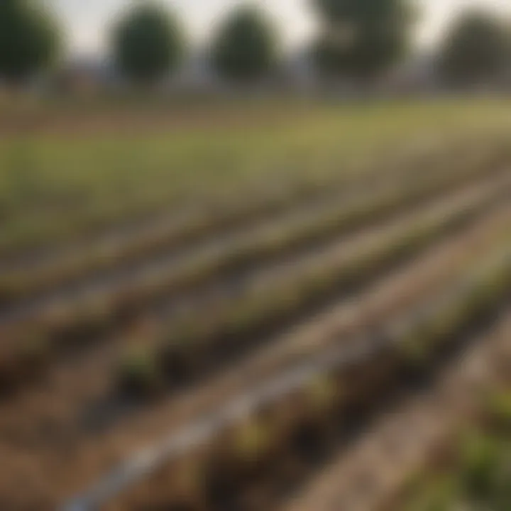 Diagram of a drip irrigation layout showcasing components