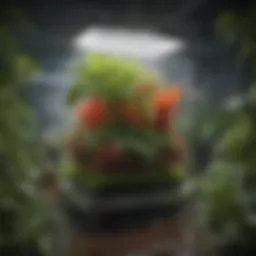 A vibrant hydroponic garden showcasing diverse houseplants thriving in a nutrient-rich solution.