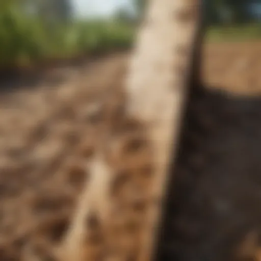 Infested crops showing signs of termite damage