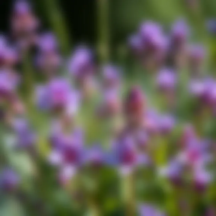 Diagram illustrating the characteristics of various purple flower species.