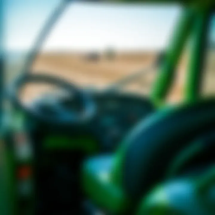 Innovative Dashboard Features Close-up of John Deere four seater dashboard