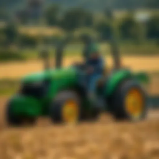 John Deere Four Seater in Action John Deere four seater in a field