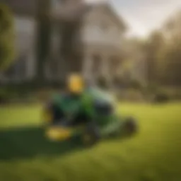 Overview of John Deere ZTrak commercial mower on a landscaped lawn