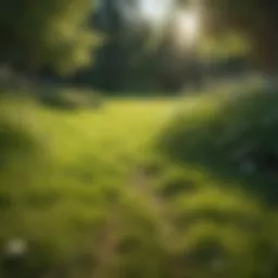 Lush green lawn with fresh spring growth