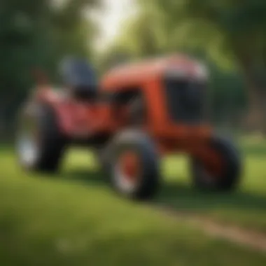 Close-up of lawn tractor design features showcasing durability